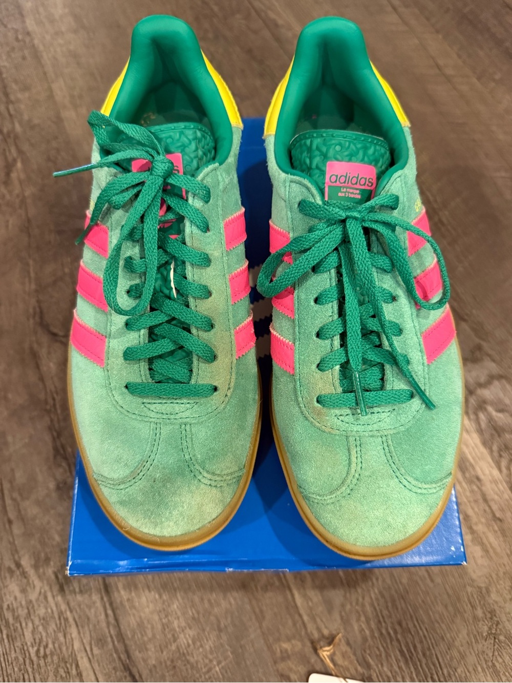 Adidas – Gazelle Bold Platform Sneakers (Green/Pink/Sulfur) – Women's 8 - Picture 8 of 9